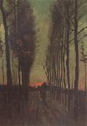 Vincent Van Gogh Avenue of Poplars at Sunset (nn04) oil painting artist